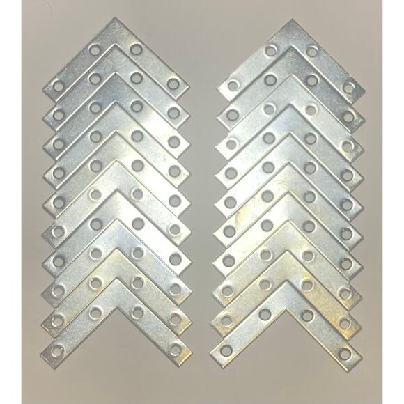 20 pcs New 2"x2" Flat Corner L-Shape Brackets, Right Angle Braces, Joints - Picture 1 of 3